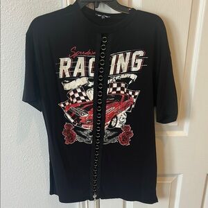 Fashion Nova Black Racing Graphic Tee